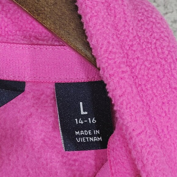 Lands End Womens Pink Fleece Vest L  Sleeveless Zip-Front 100% Polyester - Picture 6 of 7